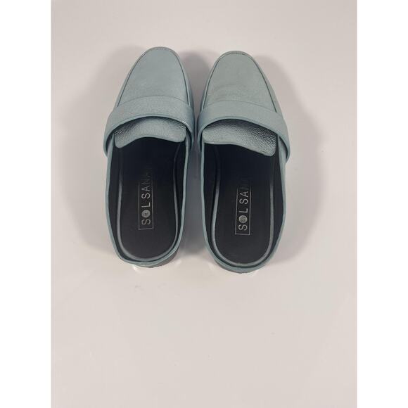 Sol Sana Renold Slide Shoes Women's Size 36 Blue Metallic Leather Loafers New - Picture 4 of 9
